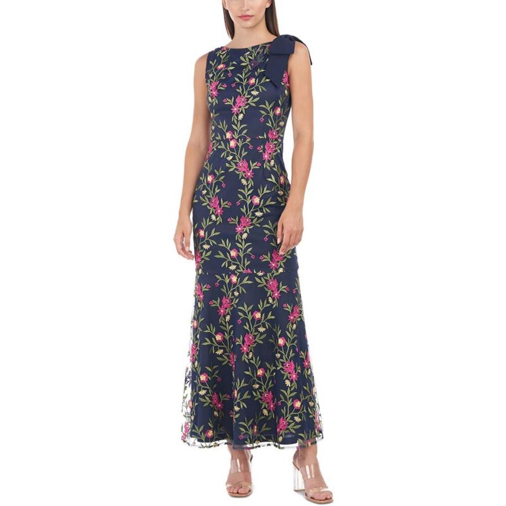 JS Collections Blue Bateau Maxi Dress
